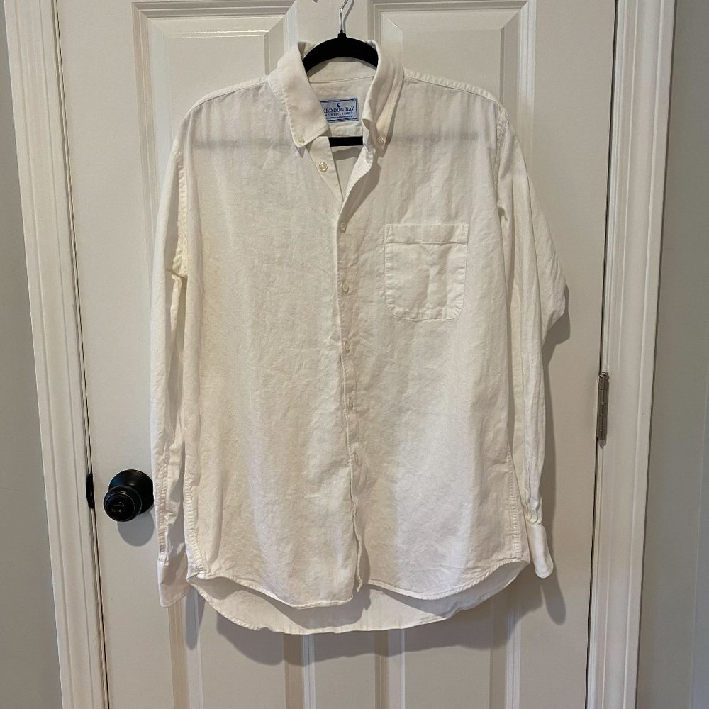 Bird Dog Bay 100% Cotton Men's White Button Down - Size Large